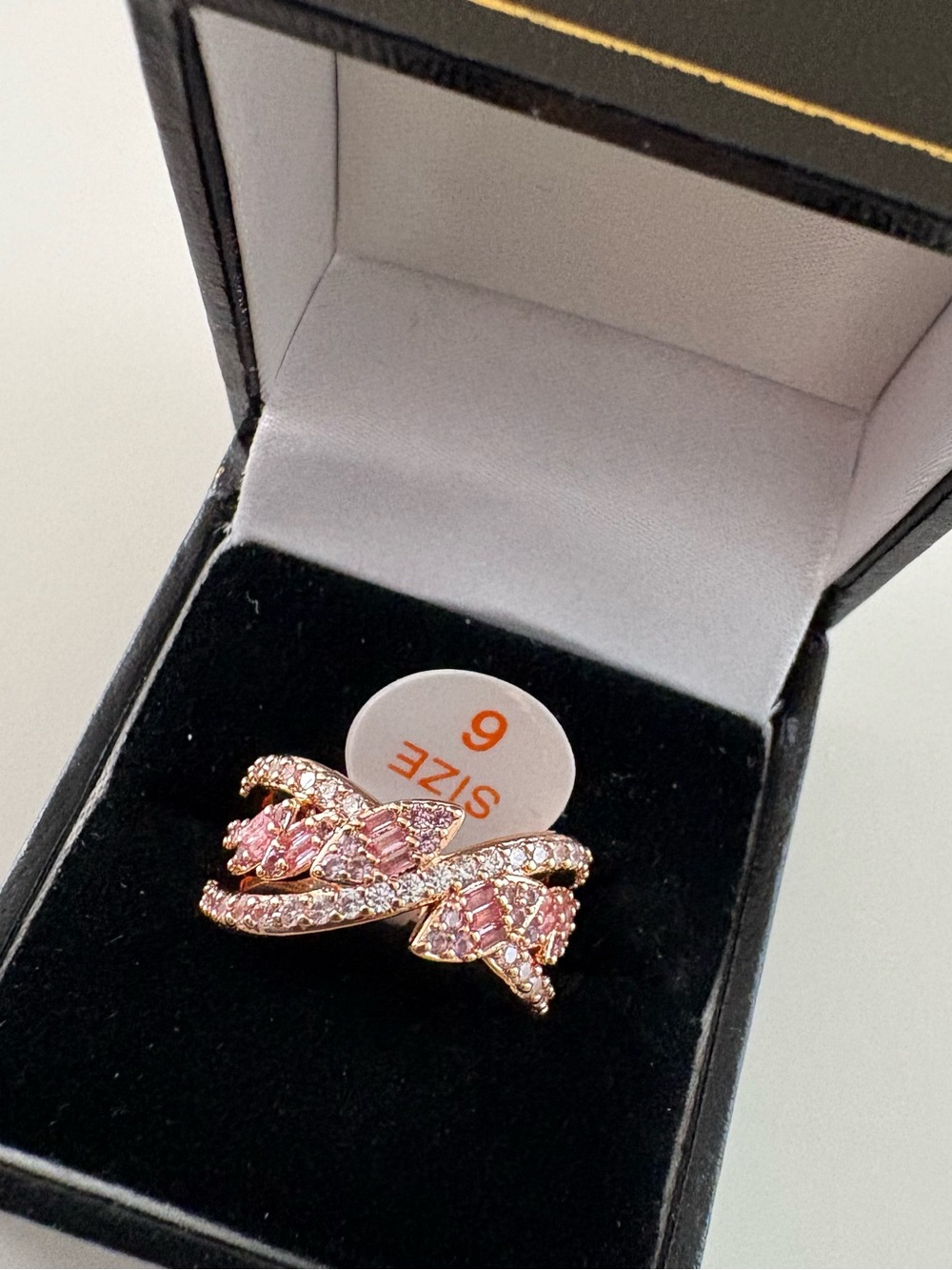 Bomb Party Dragon Fly Ring RG23347 Pink Sapphire Rose Gold Plating
